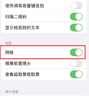 鄱阳苹果手机维修网点分享iPhone如何开启九宫格构图功能 